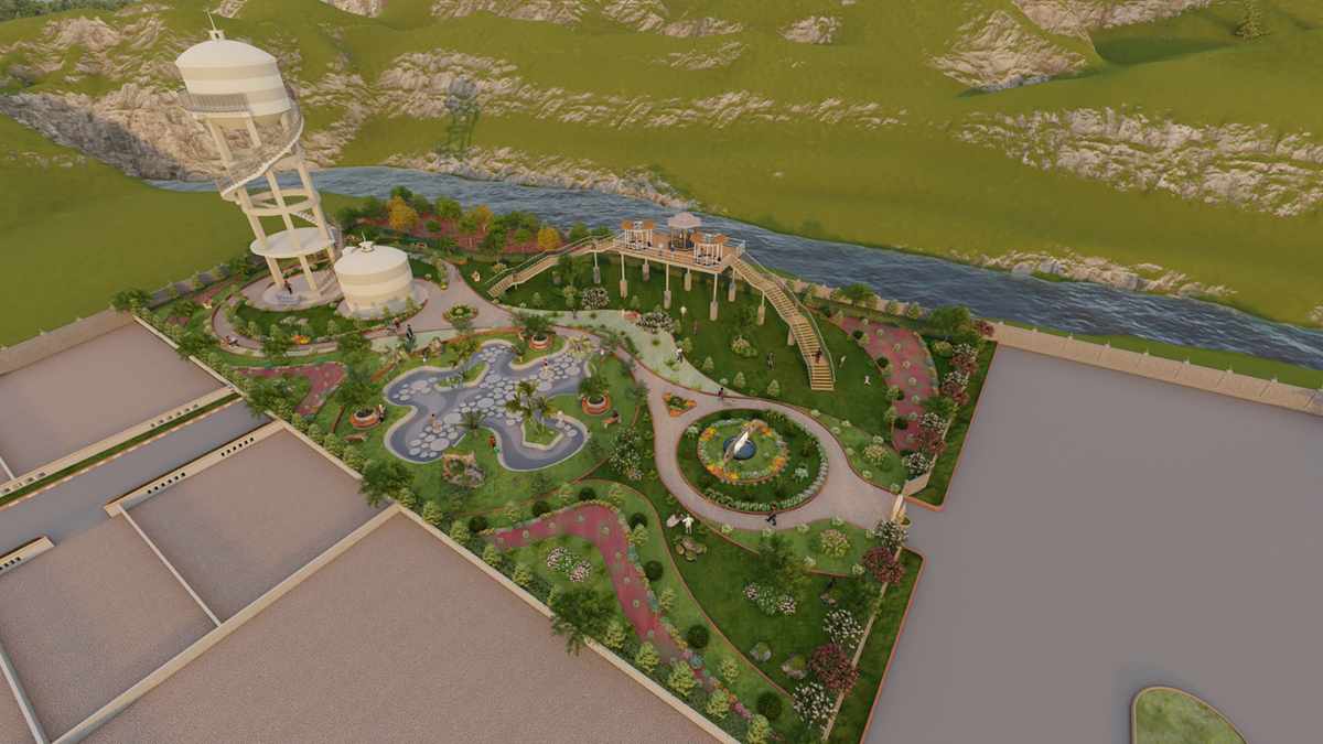 The Riyasat Sankalp lush green jeevan park and walking trails