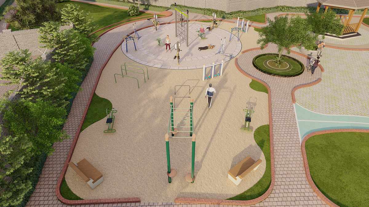 The Riyasat Sankalp outdoor open gym and fitness center