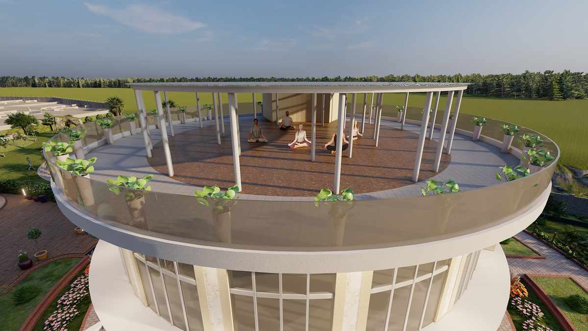 The Riyasat Sankalp roof top meditation center and yoga zone