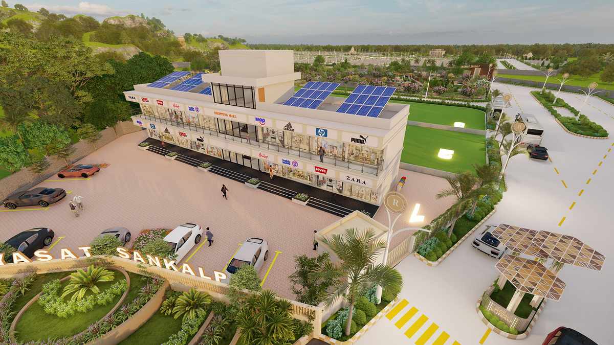 The Riyasat Sankalp commercial shopping center aerial view